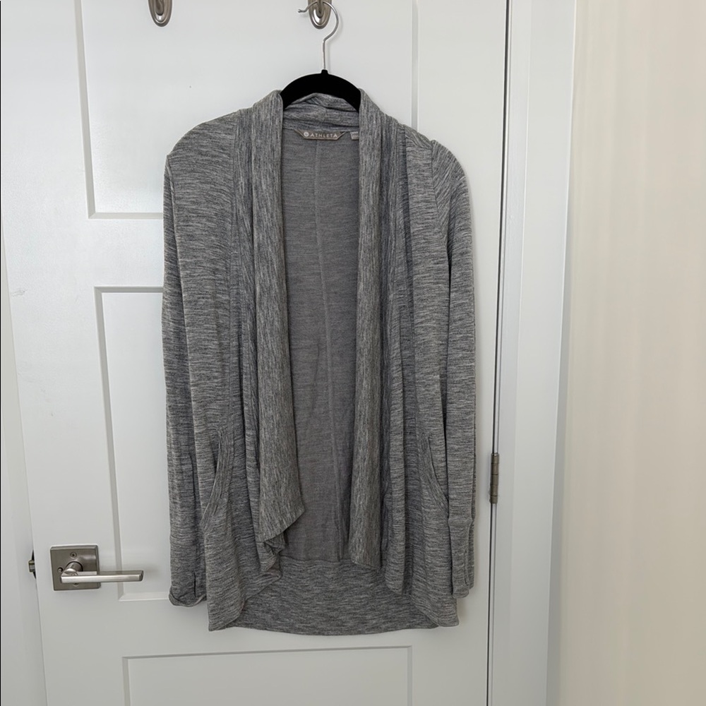 Athleta Gray Cardigan Soft Knit Relaxed Fit